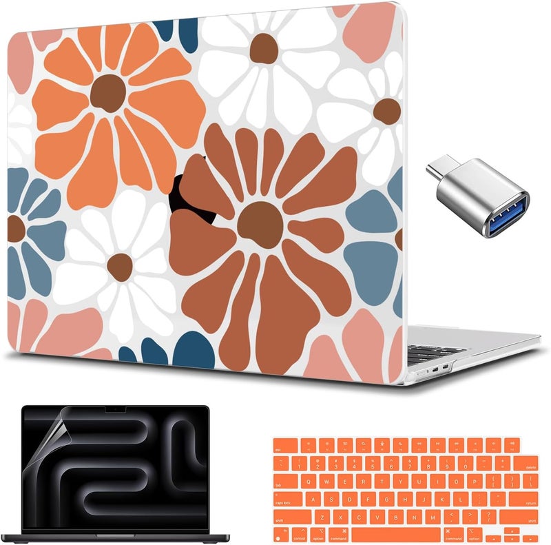 CISSOOK Compatible with MacBook Air 13.6 inch Case M4 M3 M2, Plastic Hard Shell Case Keyboard Cover Screen Protector for MacBook Air 13 2025 2024 2023 2022 Model A3240 A3113 A2681, Vintage Flowers - Image 1